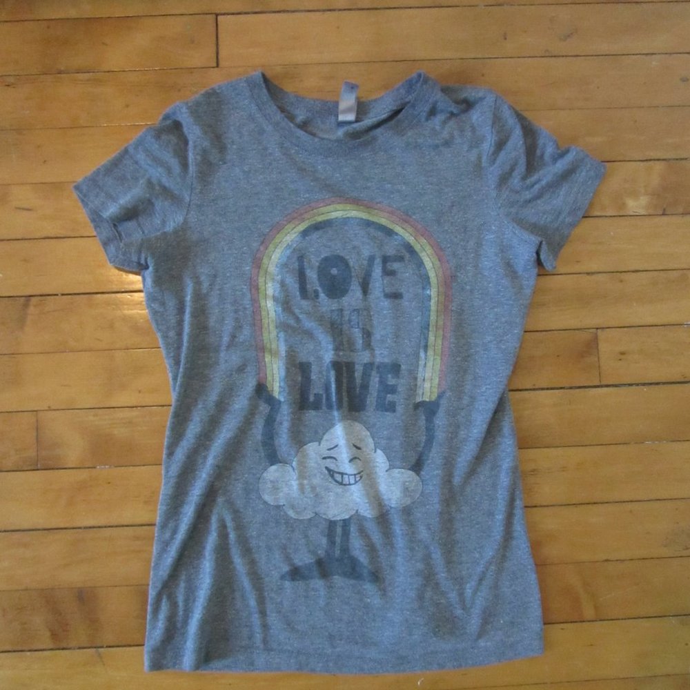 Love is Love rainbow Cloud Women's T-shirt Small Next Level Apparel